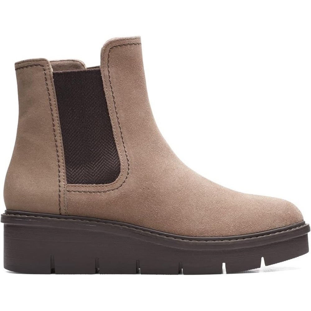 Clarks Airabell Move Boots Womens 11 W Suede Wedge Zip Up